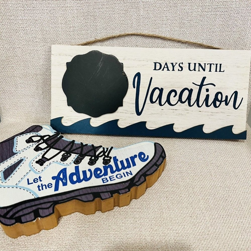 Vacation Accent Sign Home Decor Set Of 2 Decor Hanging Decor Table Top Decor